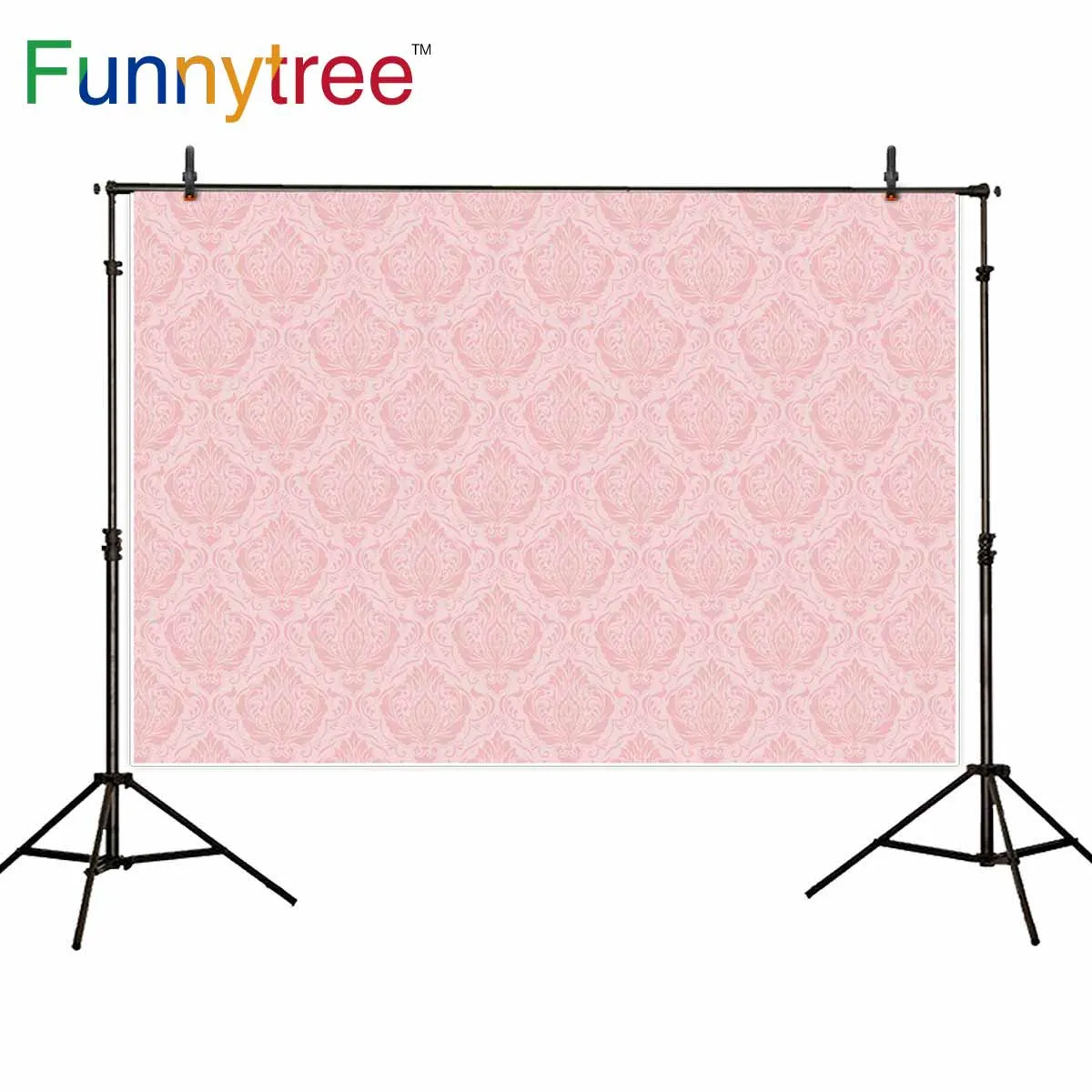 Funnytree backdrops for photography studio damask texture vintage pink professional background photobooth photocall printed