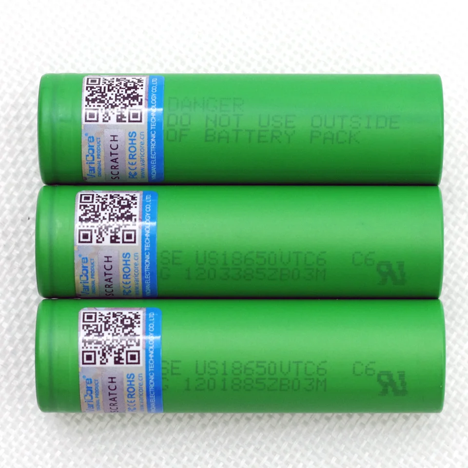 4 pcs. Varicore VTC6 3.7 V 3000 mAh 18650 Li-Ion Battery 30A discharge  US18650VTC6 Flashlight Tools E- battery cigarette