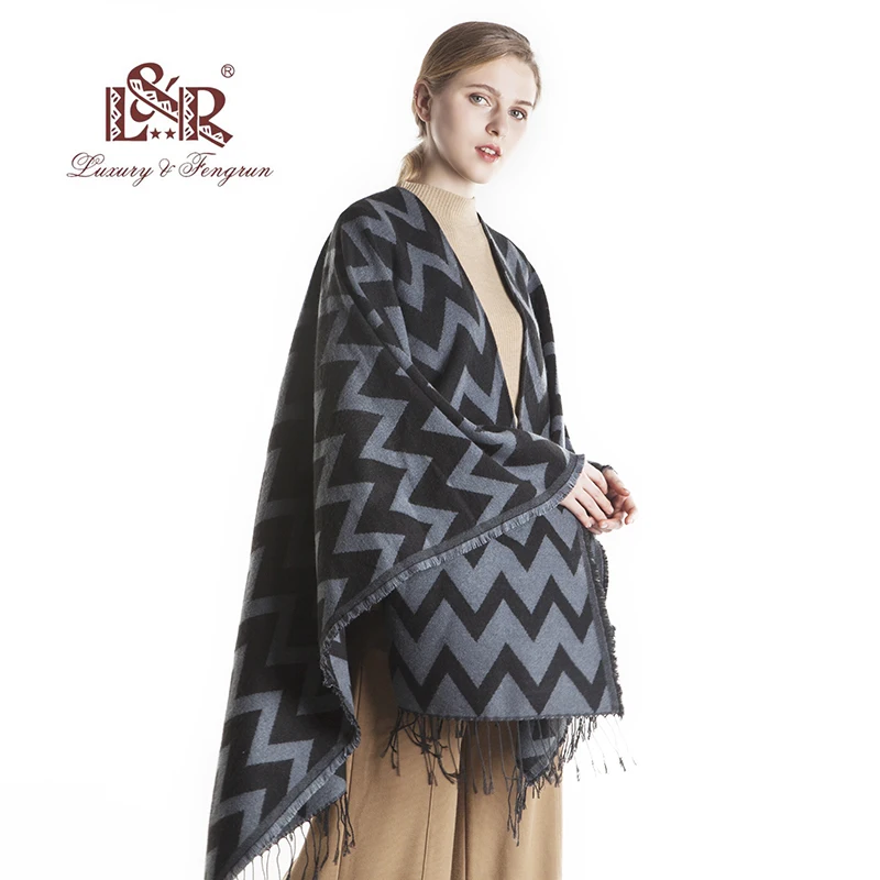 2022 Wither Cashmere Women Scarf Female Geometrik Winter Poncho Women Wool Shawl And Capes Foulard Women Pashmina With Taseel