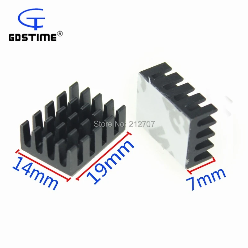 

20 Pieces/lot Gdstime 19mm x 14mm x 7mm Heatsinks With Adhesive Tapes Cooler Aluminum Hest sink Radiator