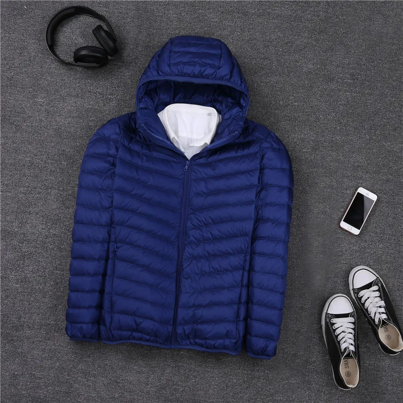 2020 Winter Plus Size 90% White Duck Down Coat Men Hooded Ultra Light Down Jacket Male Windproof Warm Parka S- 7XL