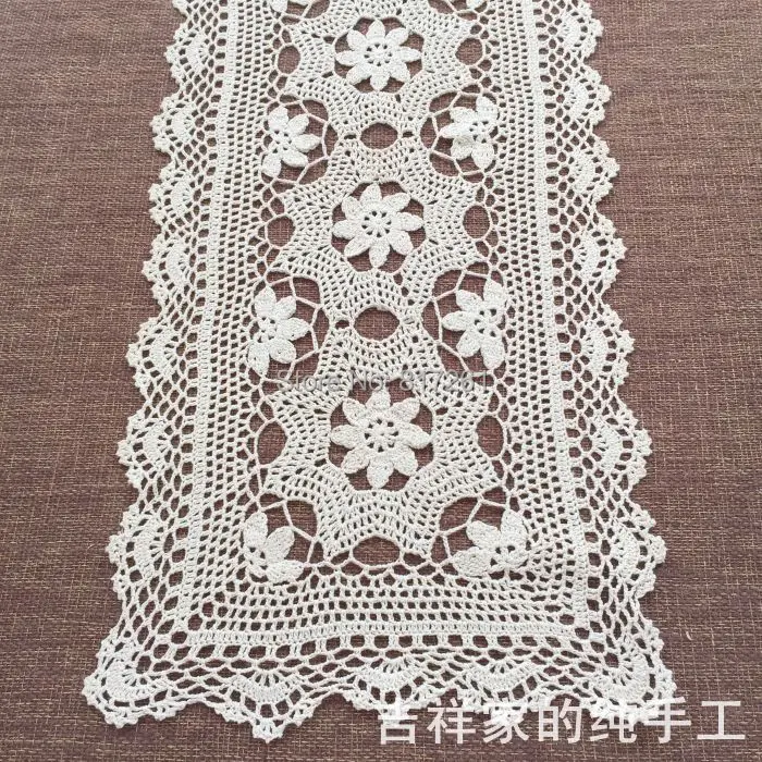 2015 new arrival cotton crochet lace table runner for home decor TV table runner towel with flowers table cover cabinet mat