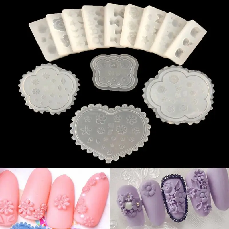 3D Bear Flower Star Moon Love Five-pointed Star Mold Resin Casting Silicone Mold Epoxy Nail Art Decor Pendant Jewelry Mold