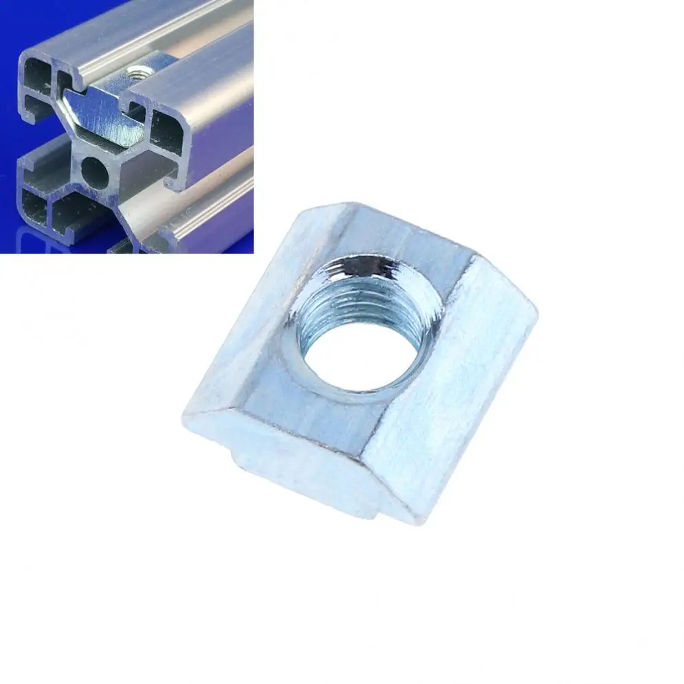 2020 Quadrilateral Slider Nut with Screw Holes High Galvanized Surface European Standard for Connecting Profile Accessories