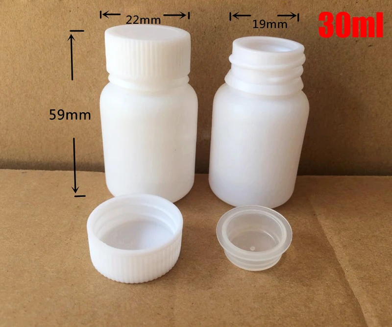 

20pcs 30ml White Color HDPE Bottles, Samll Plastic Bottles,Wide Mouth Round Bottles, Sample Packing Containers