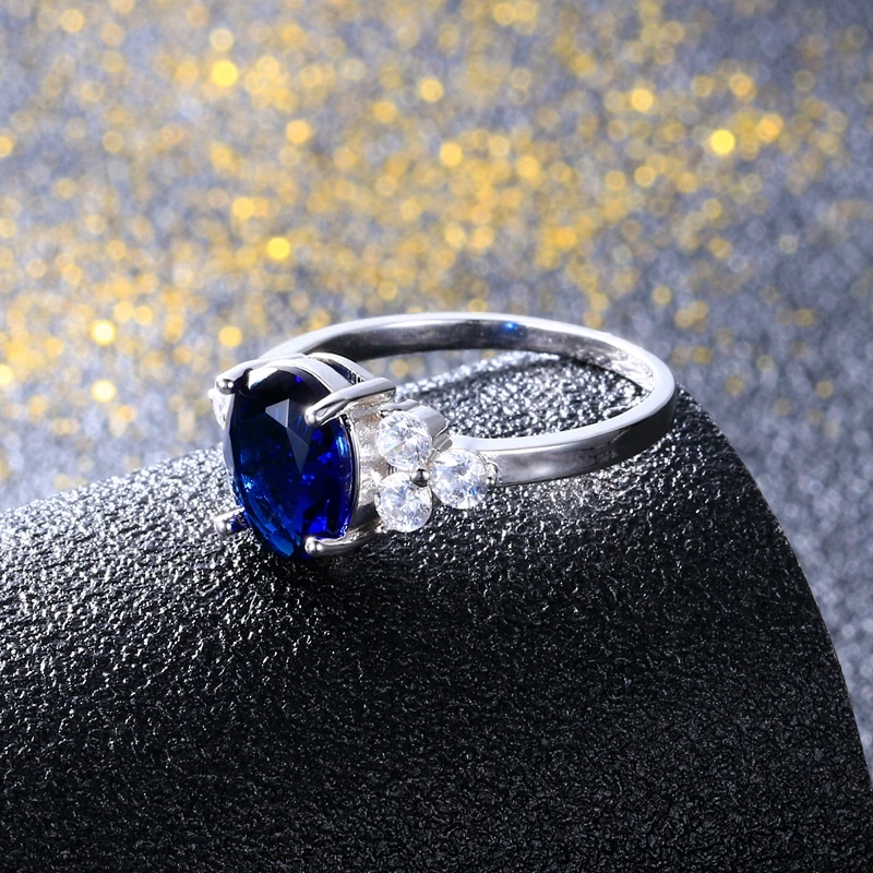 Women\'s Jewelry S925 Silver Ring AAAAA Oval Olive Green Royal Blue Red Emerald Zircon Ring Wedding Jewelry Party Valentine\'s Day