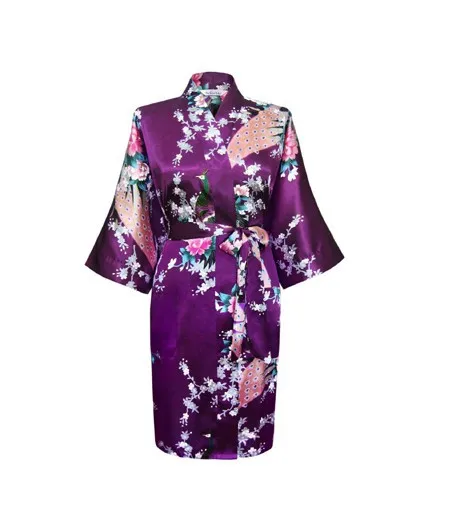 2015 Silk Kimono Robe Bathrobe Women Satin Robe Robe Longue Femme For Women Night Sexy Robes Night Grow For Bridesmaid Summer