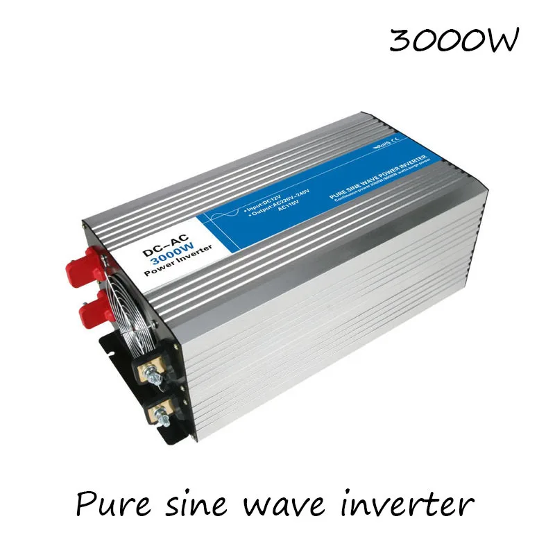 DC-AC 3000W Pure Sine Wave Inverter 12V To 220V Converters Voltage Off Grid Electric Power Supply LED Digital Display USB China