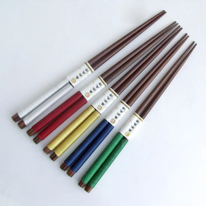 Hot multicolor rope around wooden chopsticks Japanese chopsticks chopsticks home essential Shelf