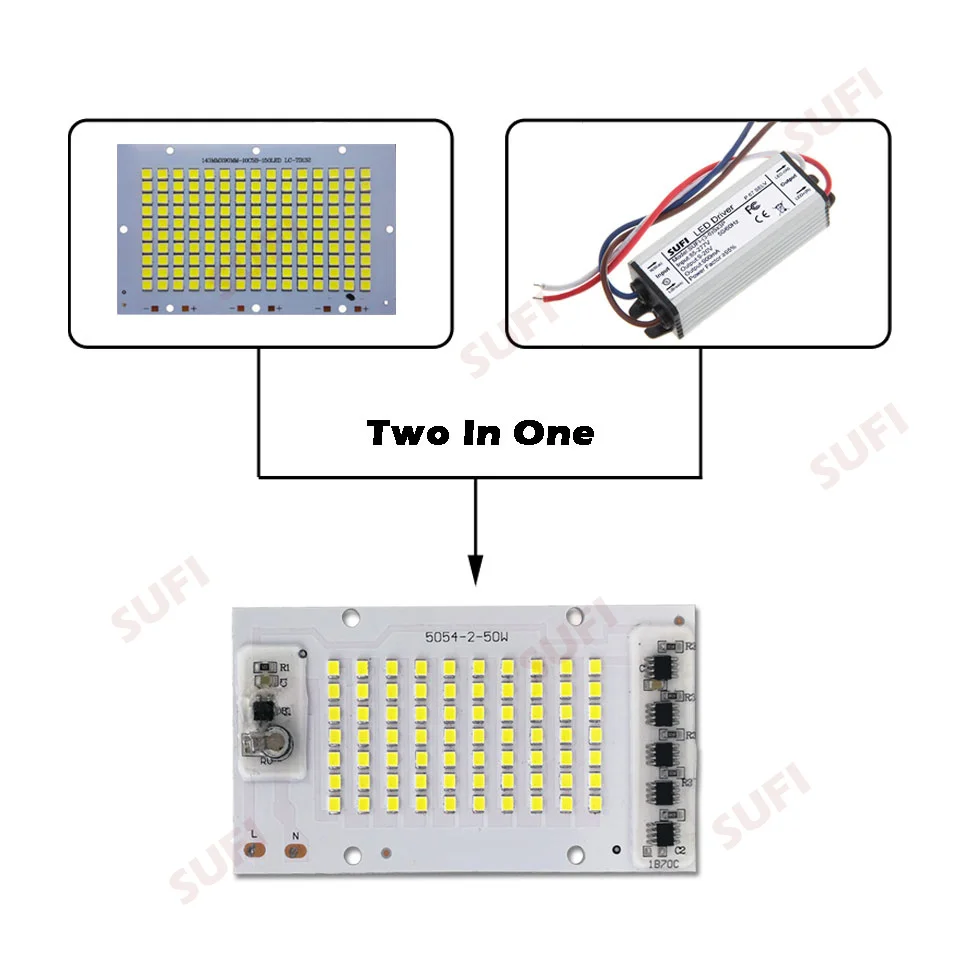 100W AC220V LED Lamp Source SMD2835 Light Beads LED Integrated COB Lamp Chip For Floodlight Outdoor Lighting Spotlight