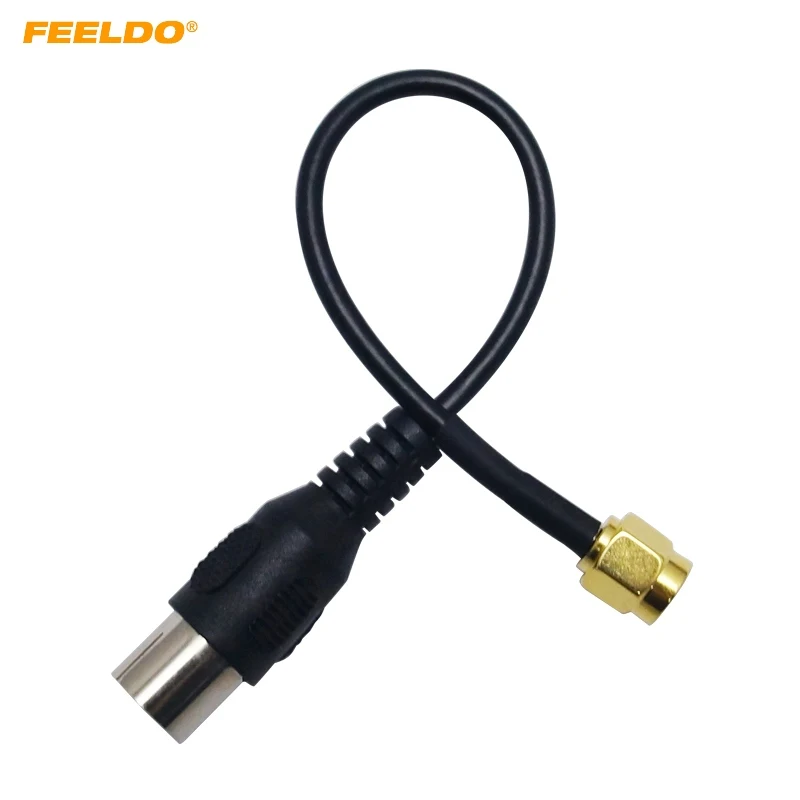 FEELDO 5Pcs Auto RF Connector Cable Assembly IEC DVB-T TV PAL Female to SMA Male Plug Adapter Extension Cable #FD3918