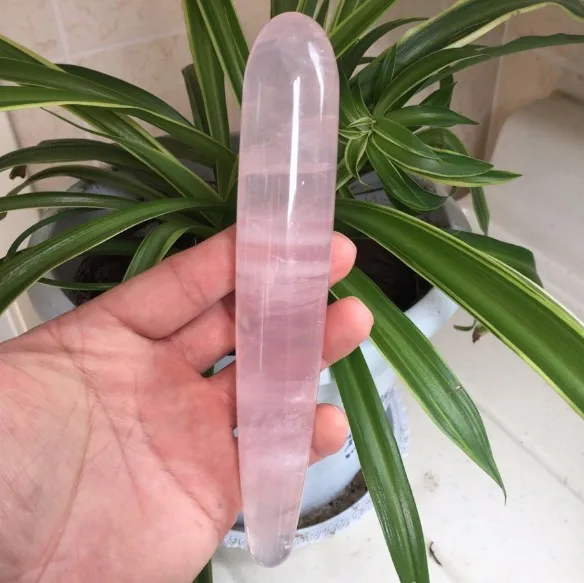 Natural rose crystal massage stick