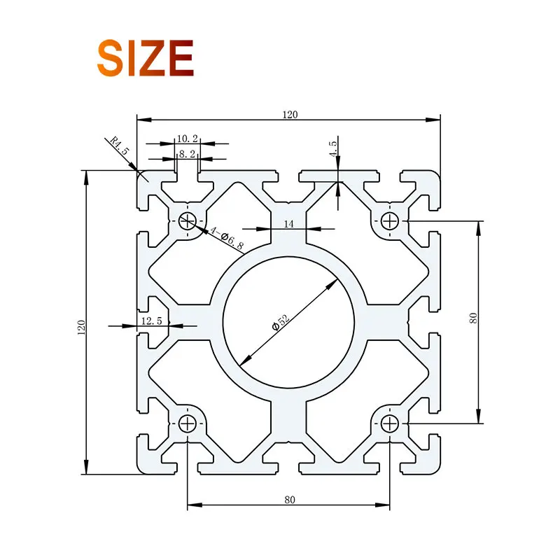 120120 Aluminium Profile EN Standard DIY Brackets Aluminium AL Extrusion CNC 3D DIY Printer Frame Heavy Aluminum Frame T Slot