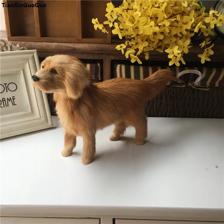 simulation brown Golden Retriever hard model large 26x7x17cm polyethylene&furs dog craft prop,home decoration gift s1382