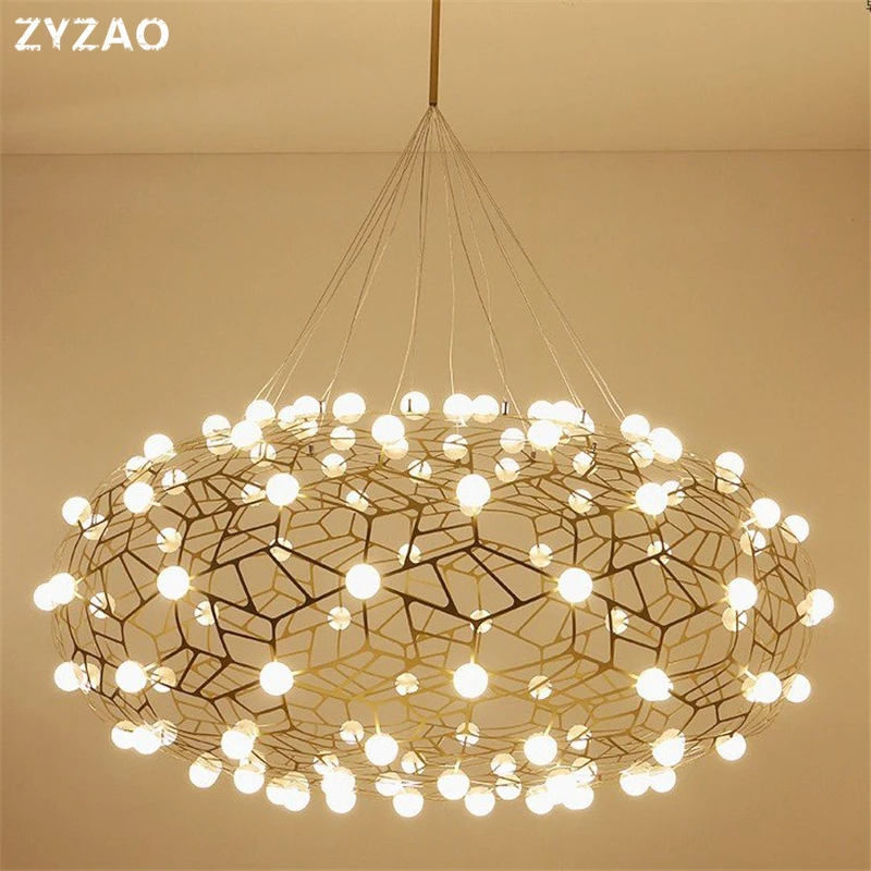 Imagem -04 - Pós Moderna Placa de Cobre Ouro Led Luzes Pingente Forma Oval Designer Ninho Pássaro Lâmpada Luxo Lâmpadas Pingente Suspender Lâmpada Lamparas