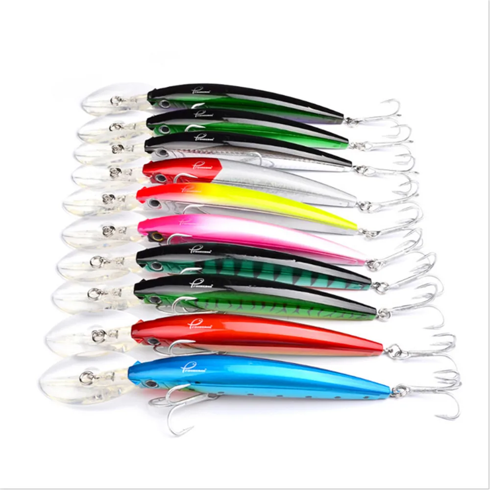 FISHINAPOT 1PCS 17cm 26g Big Hard Bait Minnow Laser Fishing Lures Bass Fresh Water Hook Crankbait Wobblers 3D Eyes 10 Colors