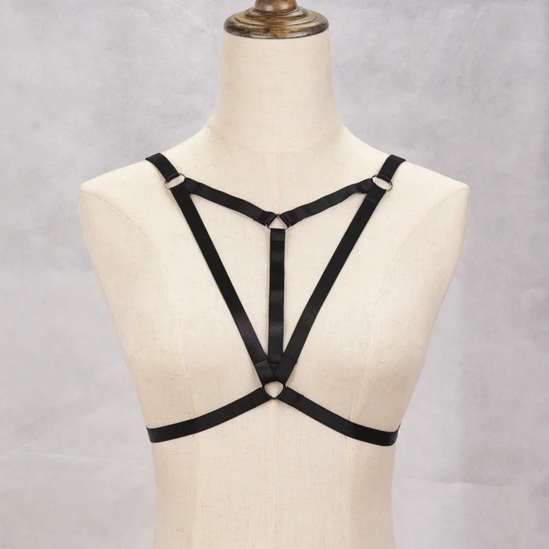 

JLX.HARNESS Sexy lingerie fetish wear bondage harness Harajuku Gothic body harness Combination Adult Pole dance harness