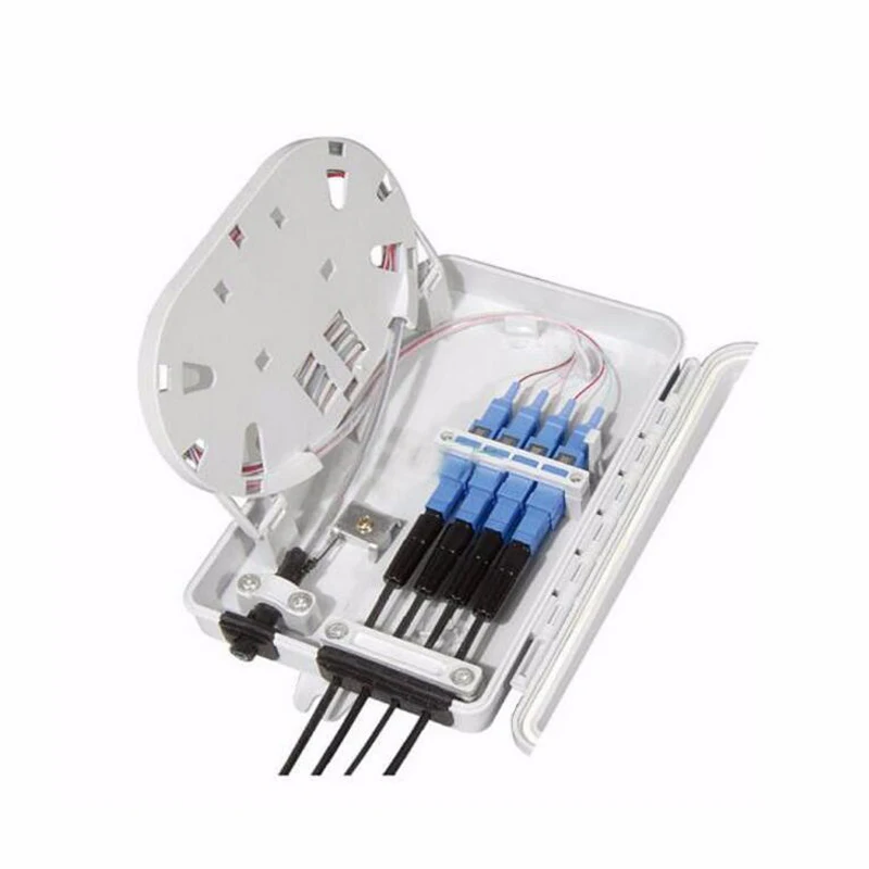 FTTH 4 Core Fiber Optic Termination Box 4 port optical fiber distribution box FTTX Fiber Optic Box Splitter Box Free shipping