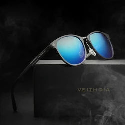 VEITHDIA Polarized Sunglasses for Men Retro Sports Aluminum Frame UV400 Outdoor Sun Glasses Vintage Eyewear Accessories 6680