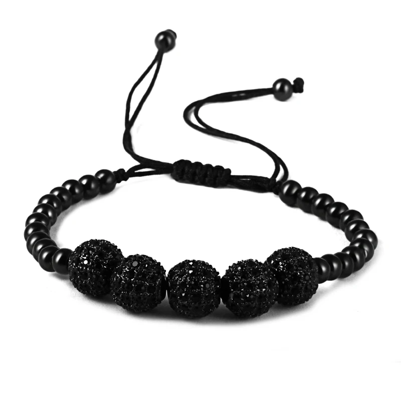 

10pcs Anil Arjandas Braiding Macrame Bracelets Brand Fashion Charm Bracelets Gold Micro Pave CZ beads Classic For Men Women