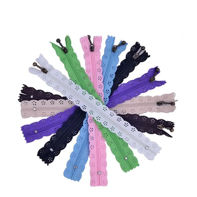 6pcs/lot  random color 25cm zippers lace nylon finish zipper for sewing wedding dress AA7452