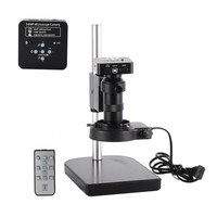 Full Set 34MP 2KIndustrial Microscope Camera HDMI USB Outputs 100X C-mount Lens 144 LED Light Video Recorder For PCB Soldering