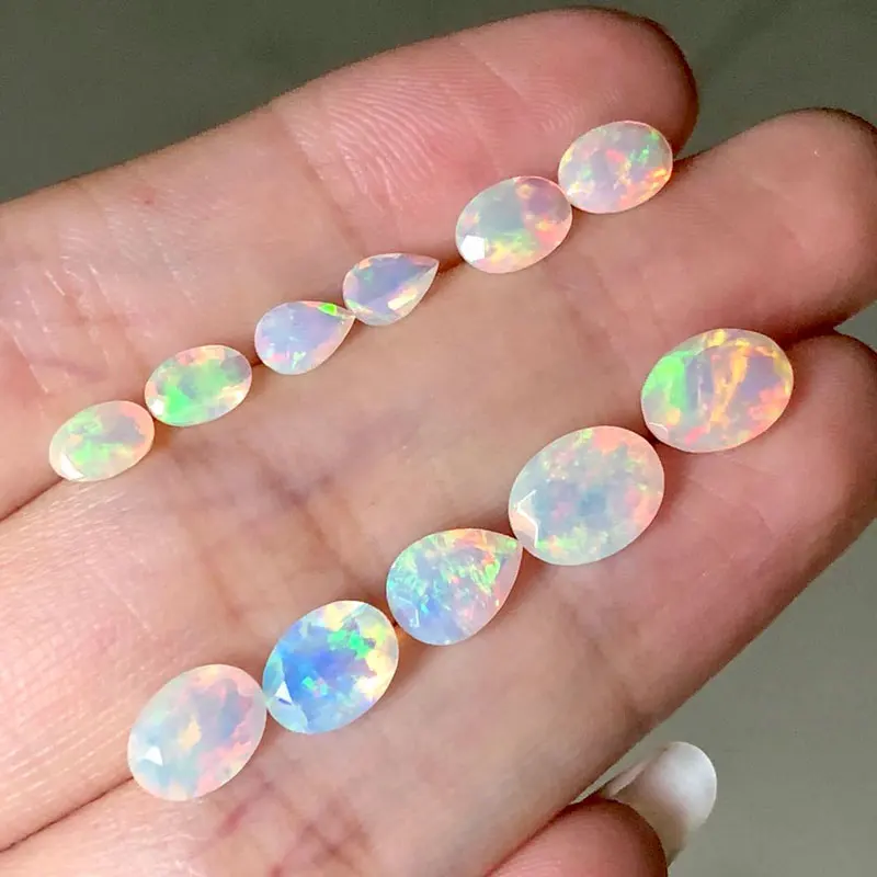 CSJ 100% Genuine Natural Opal Loose Gemstone Oval Cut for Diy Jewelry 925 Silver Gold Fine Cutting Gem