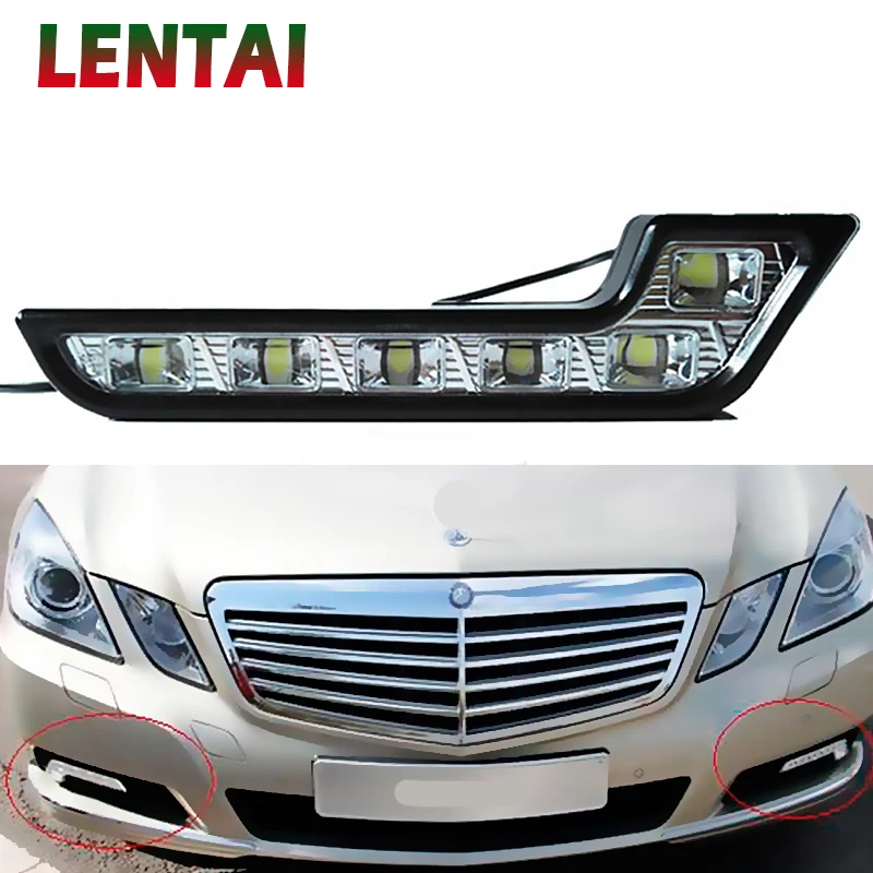

LENTAI для Renault megane 2 3 duster captur clio 4 Mitsubishi asx lancer Abarth 1 комплект автомобильных светодиодных фонарей DRL 12 В L Стайлинг противотуманных фар