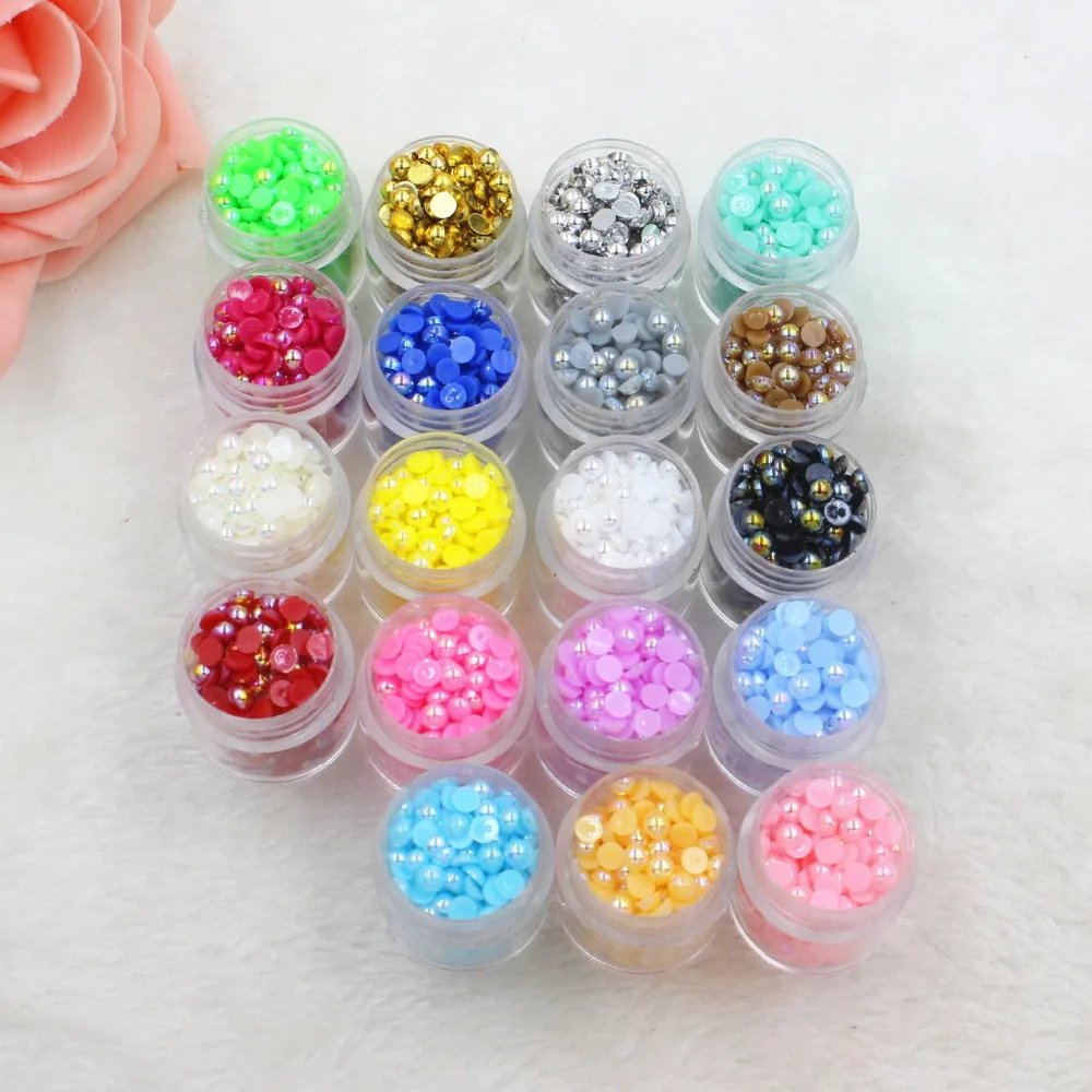 100Pcs/lot Size 8mm AB Color Imitation Pearls Half Round Flatback Beads DIY Decoration