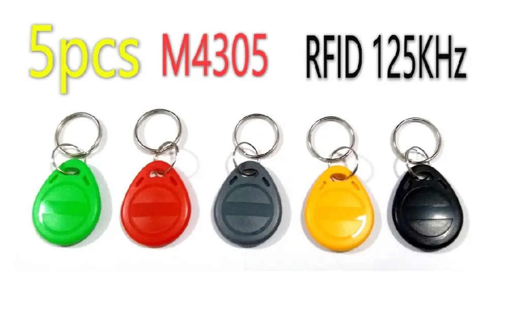 

5pcs/Lot EM4305 Keyfobs 125KHz RFID Tag Proximity Key Ring Rewritable Copy RFID Card