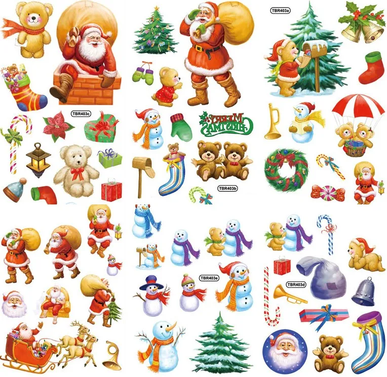 

Wholesale New Christmas Tattoos Holiday tattoo Disposable Body Tattoo Waterproof Xmas Removable Temporary Art Tatuajes 200packs