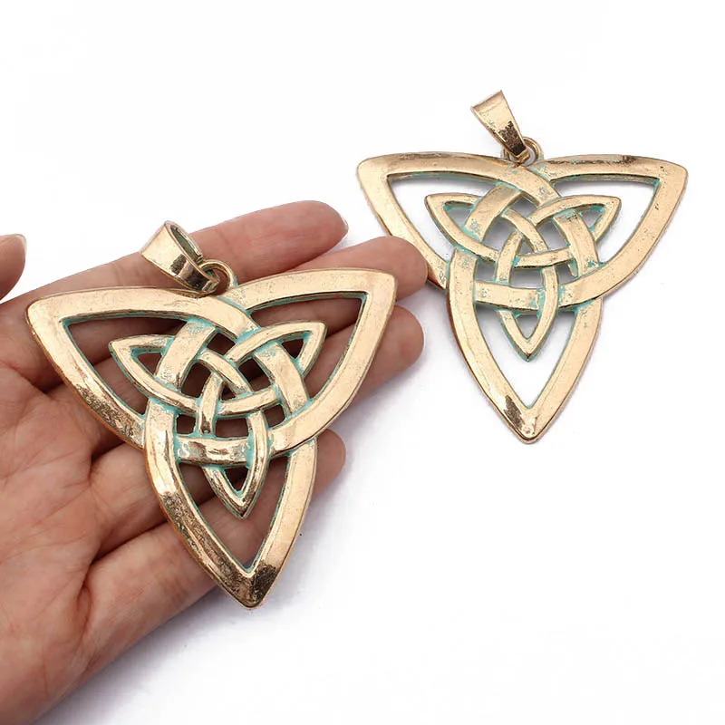 2pcs/bag Inverted Big Triangle Bronze Pendant Charmsfor DIY Jewelry Making Necklace Backpack Pendants Findings Accessories