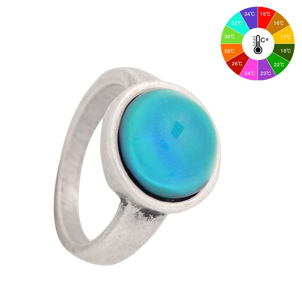 Mojo Vintage Bohemia Retro Color Change Mood Ring Emotion Feeling Changeable Ring Temperature Control Ring for Women 50pcs Mask