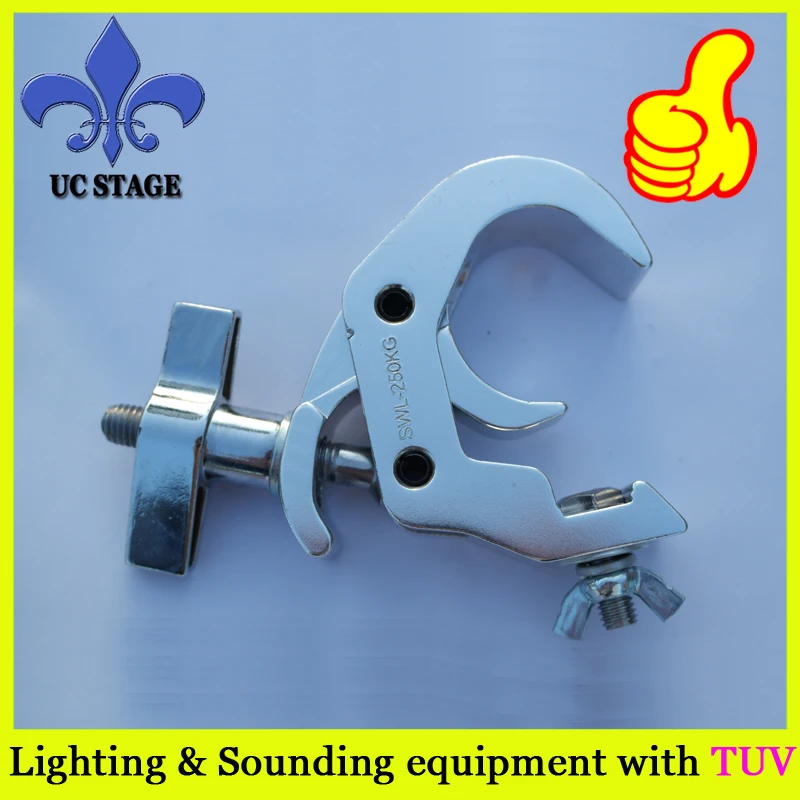 

TUV Quality Quick Rig Clamp 50mm size,250KG loading stage light clamp,stage light hook for tube,pipes,trussing