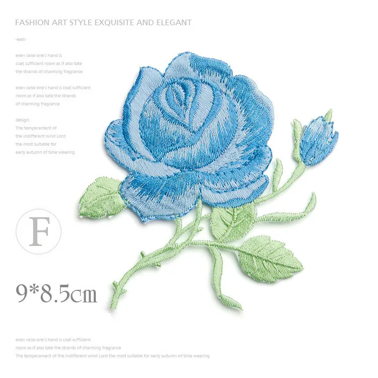 1Pcs Delicate Rose Embroidery Iron on Sew on Patches for Clothing Applique DIY Hat Coat Dress Pants Accessories Cloth Sticker