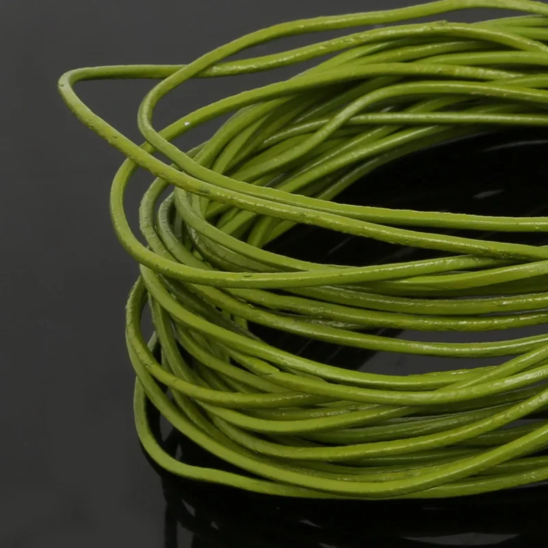 5M/strand 1mm Round Real Leather Jewelry Cord/wire/thread/string Beading Cords For Necklace Bracelet DIY Jewelry Findings