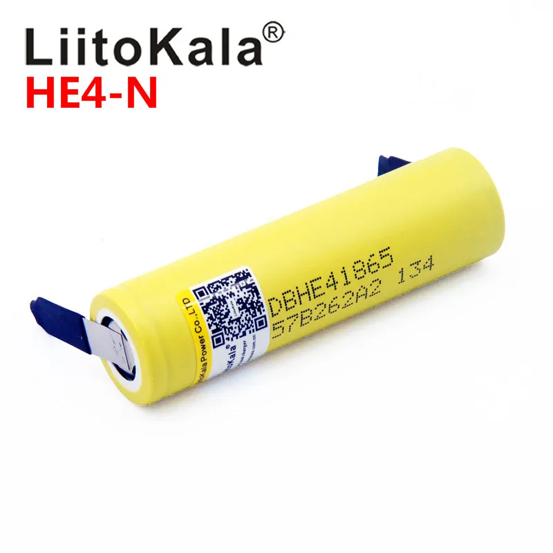 

100pcs LiitoKala HE4 18650 2500mAh Li-lon Battery 18650 3.7V Power Rechargeable batteries Max 20A,35A discharge + Nickel sheet