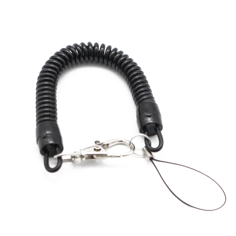 OPPOHERE Plastikowy czarny wysuwany brelok do kluczy Spiral Stretch Chain Brelok do kluczy dla mężczyzn i kobiet Brelok do kluczy Prezenty — zdjęcie 3