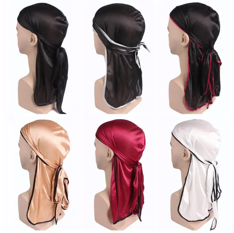 

Party Pirate Hat Unisex Breathable Bandana Hats Silky Durag Tail Headwrap Scarf Muslim Doo Rag gifts Christmas Halloween props