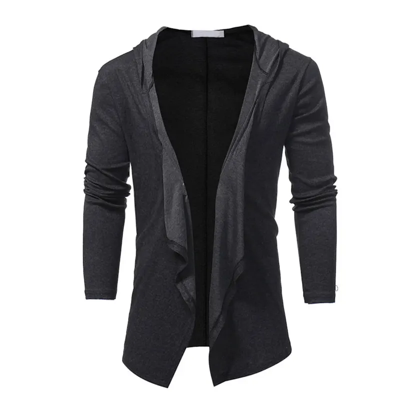 Gothic Mens Cardigan Jacket Spring 2023 Fashion V Neck Shawl Punk Cardigan Jacket Long Sleeve Solid Color Casual Hip Hop Clothes