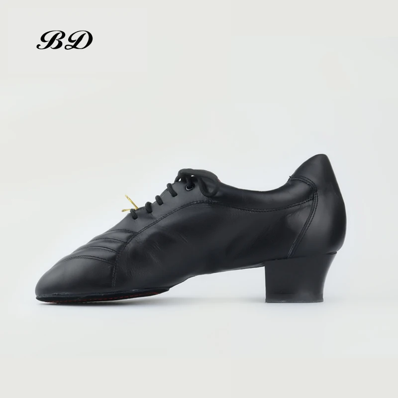 BD DANCE SHOES Latin Ballroom MEN Shoe Modern Non-slip BDDANCE 442 Authent Black soft Cowhide 4.5CM Boy Physical Training