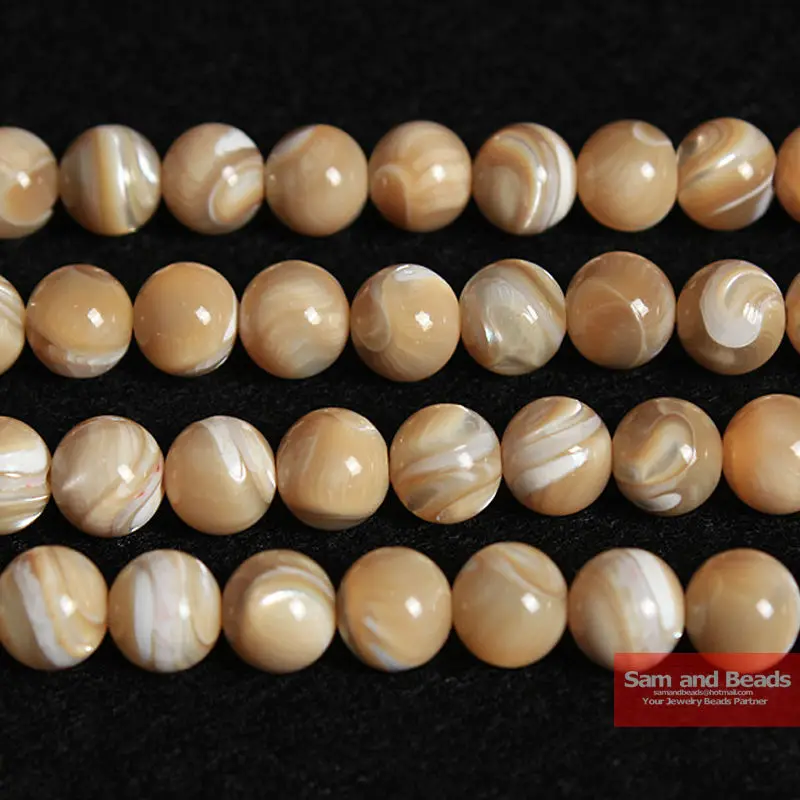 Natural Trochus Shell Stone Round Loose Beads 15\