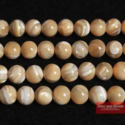 Natural Trochus Shell Stone Round Loose Beads 15