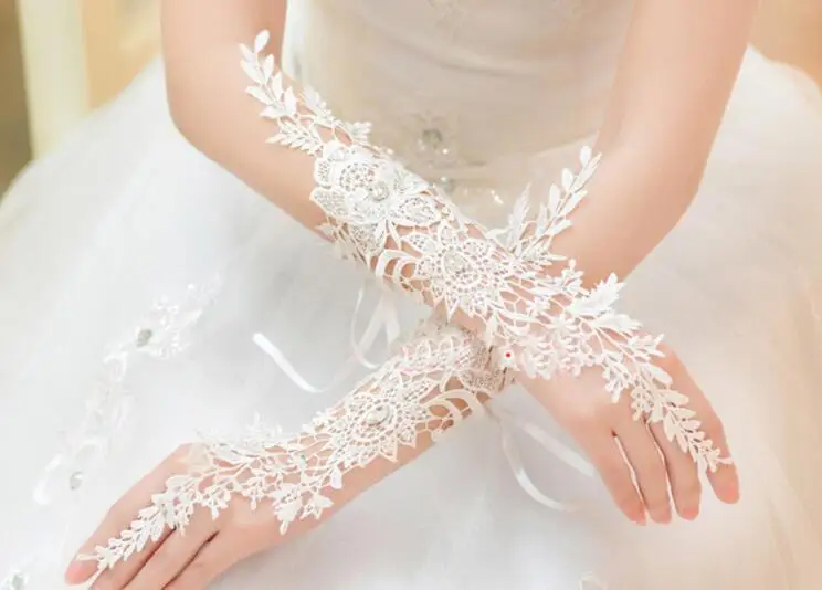 Premium long lace wedding dress gloves