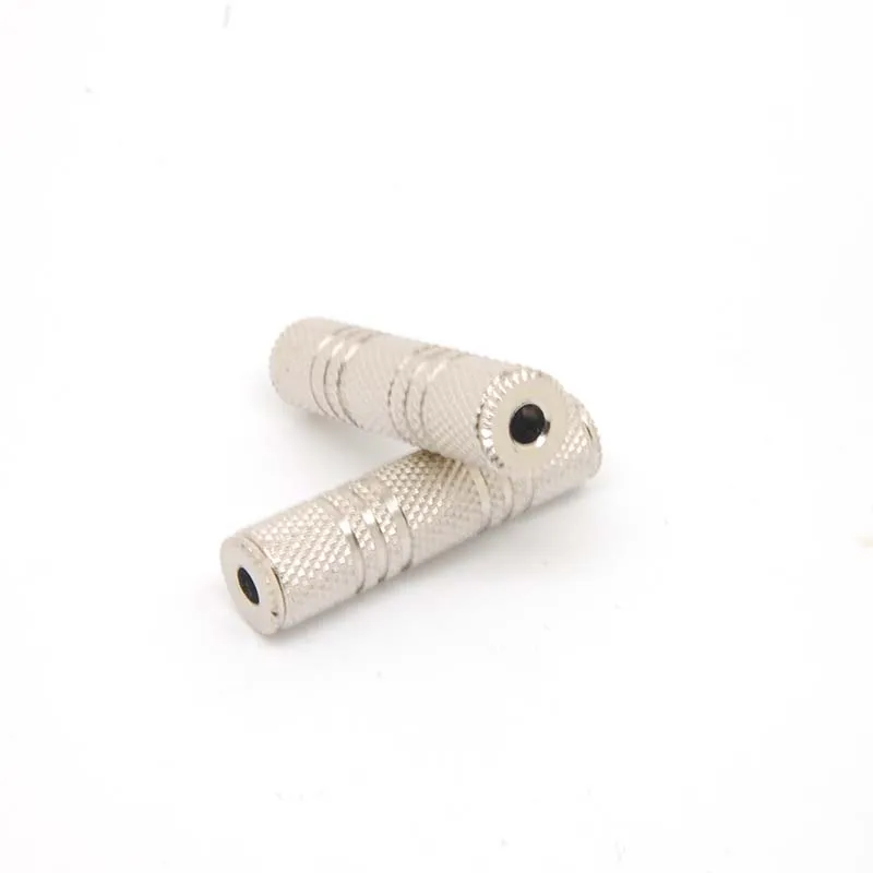 silver 3.5 mm Female to Female Jack Audio Adapter Coupler Connector Adaptor