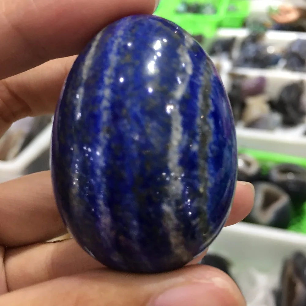 96g Natural Beautiful Lapis Lazuli Crystal Egg For Massage Collection