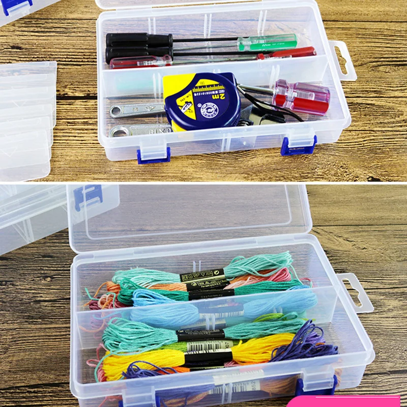 Multi Grids Plastic Detachable Storage Boxes Bins for Tools&Jewelry&Fishing Gear&Screw Desk Organizer cajas de madera