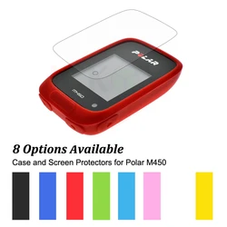 Étui de protection en caoutchouc + protecteur d'écran transparent, Film de protection pour ordinateur de cyclisme GPS Polar M450 multicolores