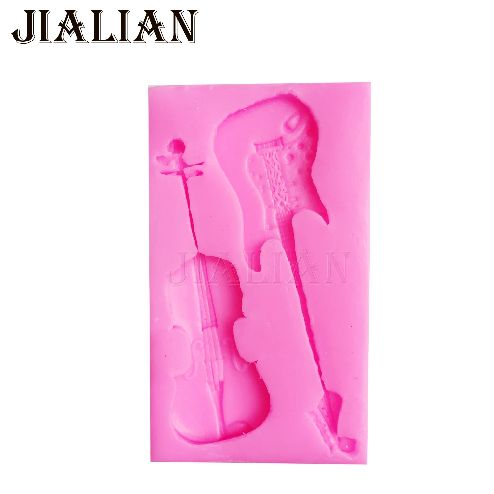 Lute silikon form Piano music fondant decoration silicone mold DIY Cake Decorating Tools Baking mould  T0983