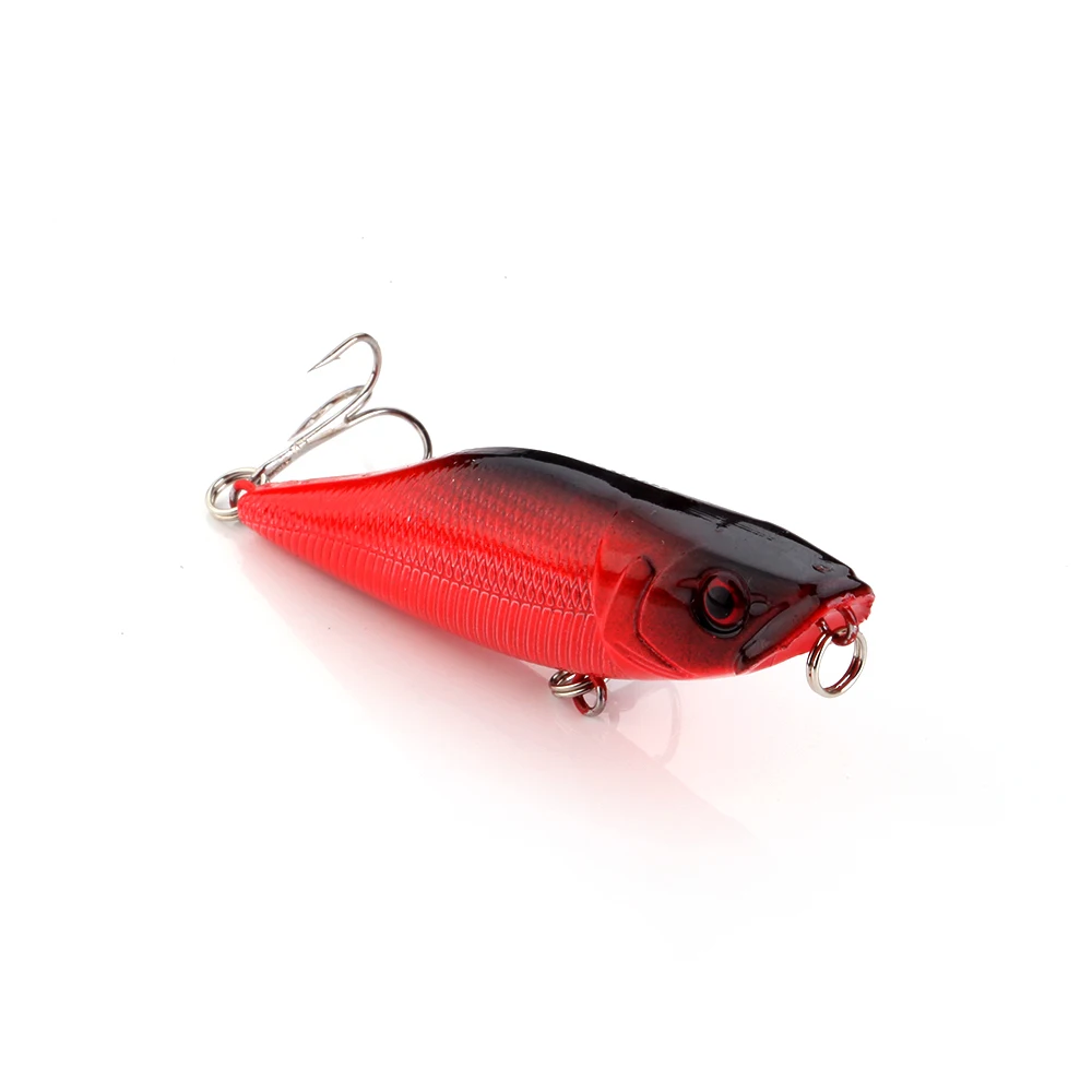 Walk Fishing 1Pcs 7cm 7.2g Popper Fishing Lures 3D Eyes Bait Crankbait Wobblers Isca Red Poper Pesca Japan Fishing Tackle